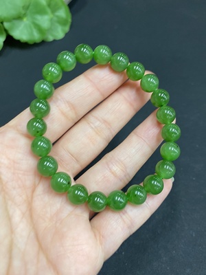 H34014840 Hetian Jade Jasper Bracelet Approx. 7.7 mm Total Weight Approx. 18.2g