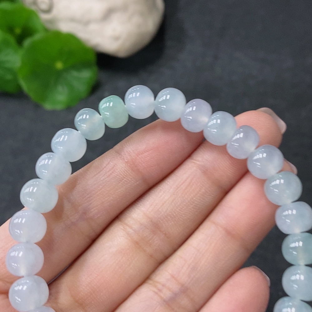 F34043010 Jadeite Bead Bracelet Approx. 7.8mm Total Weight About 20.49g