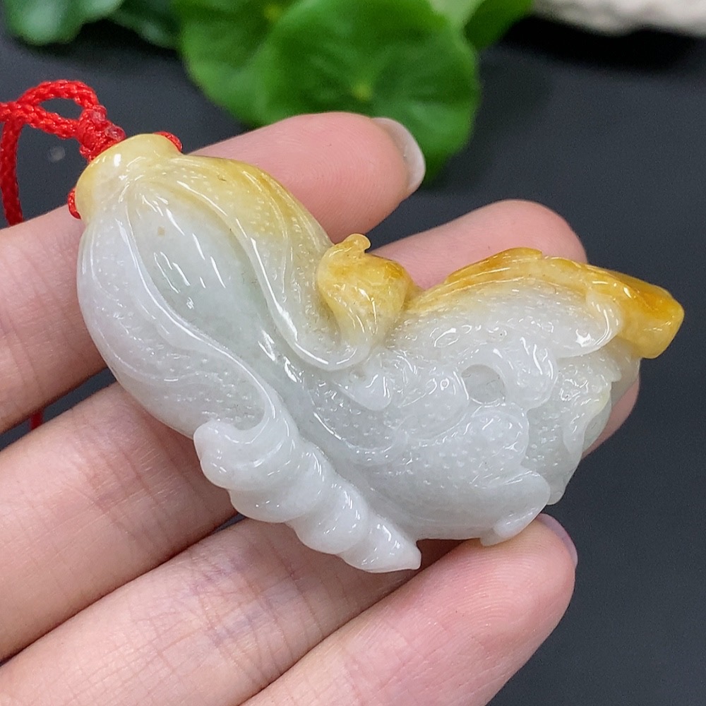 F14565480 Jadeite Cabbage Pendant (Color Origin Undetermined)