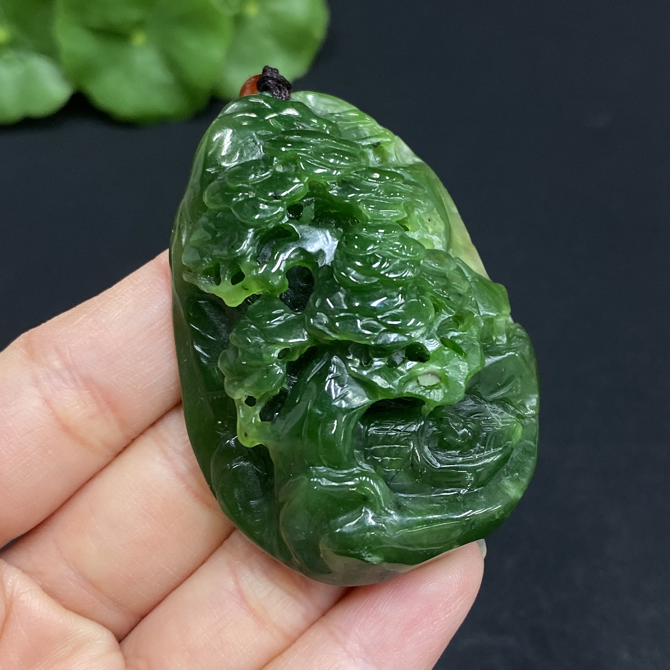 H31667798 Hetian Jade Pendant Landscape Total Weight (including rope) 46.1g