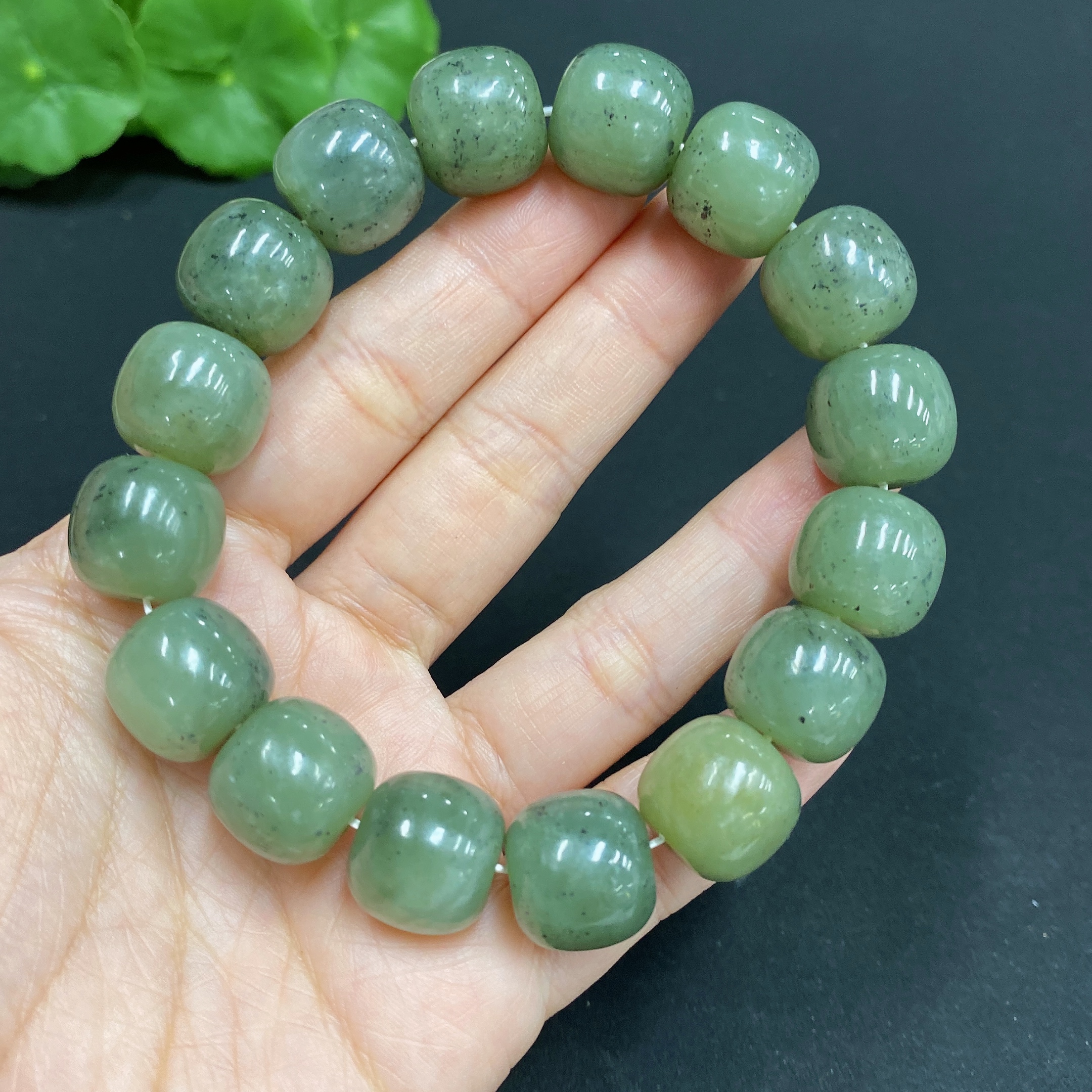 H27154332 Hetian Jade Bracelet, Approx. 13.8mm, Total Weight Approx. 74.5g