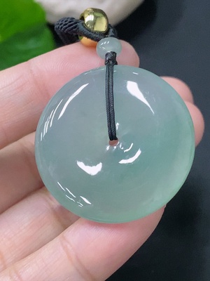 F33849120 Jadeite Pendant Peace Buckle Total Weight Approx. 18.69g with Rope