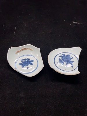 W33842522 2 pieces of ceramic fragments, a set of Ming Dynasty blue and white porcelain fragments (subject to actual item)