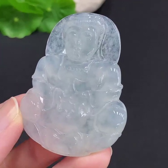F31606364 Jadeite Guanyin Pendant Total Weight Approximately 24.2g