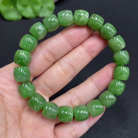 H34073612 Hetian Jade Bracelet Approx. 9.8mm Total Weight Approx. 36.4g