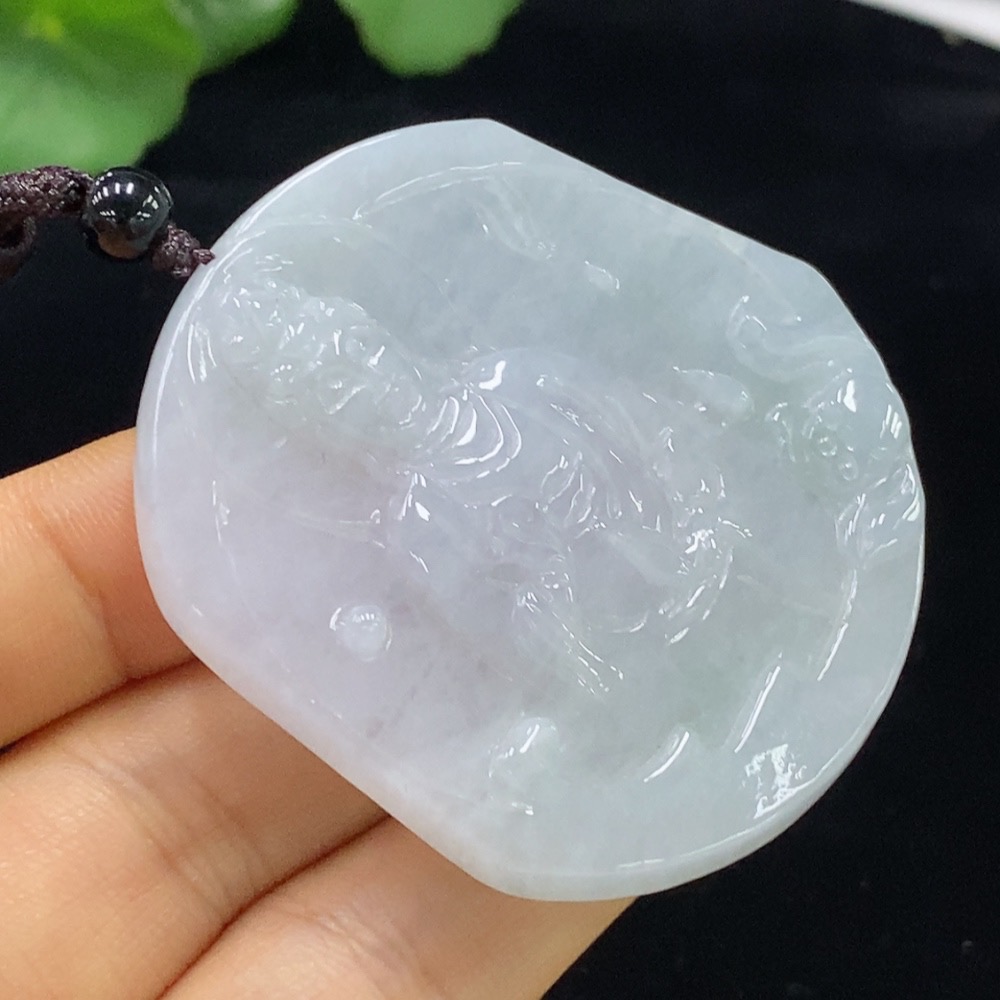 F34975220 Jadeite Guanyin Pendant Total Weight Approx. 30.2g (Beads Non-Natural) (Incl. Cord Weight)