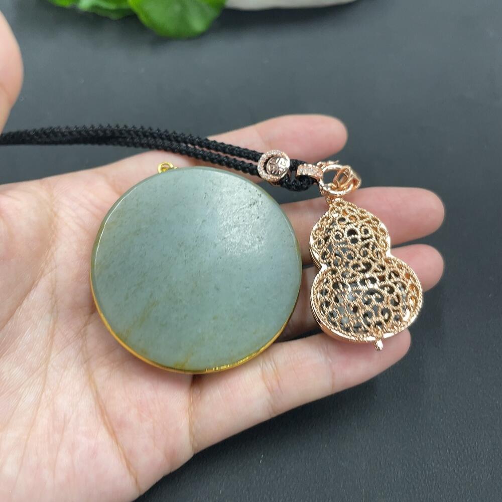 H3335364 Khotan Jade Pendant Total Weight 76.3g Non-Gold Inlaid