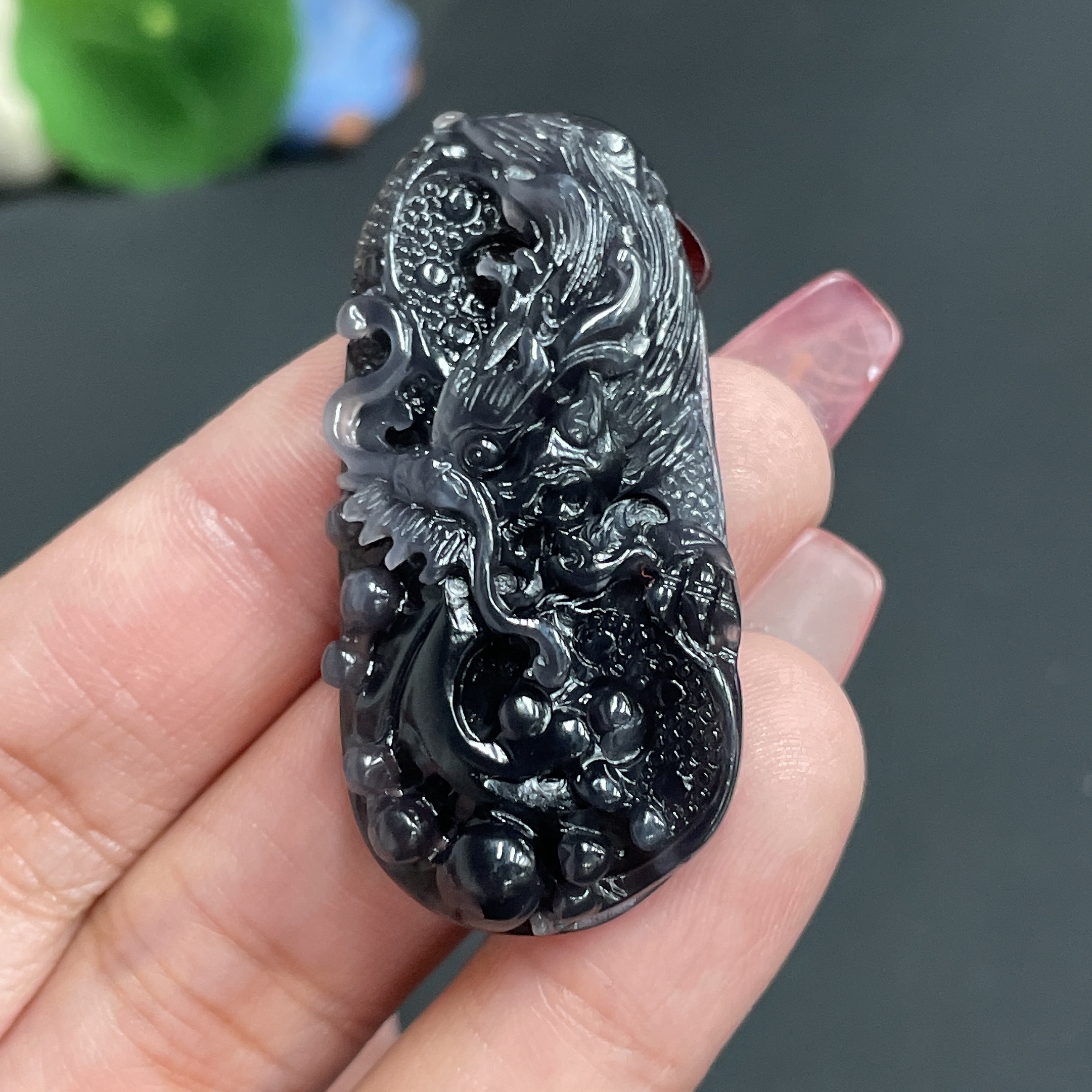 H24735068 Hetian Jade Pendant Dragon Total Weight Approx. 13.8g