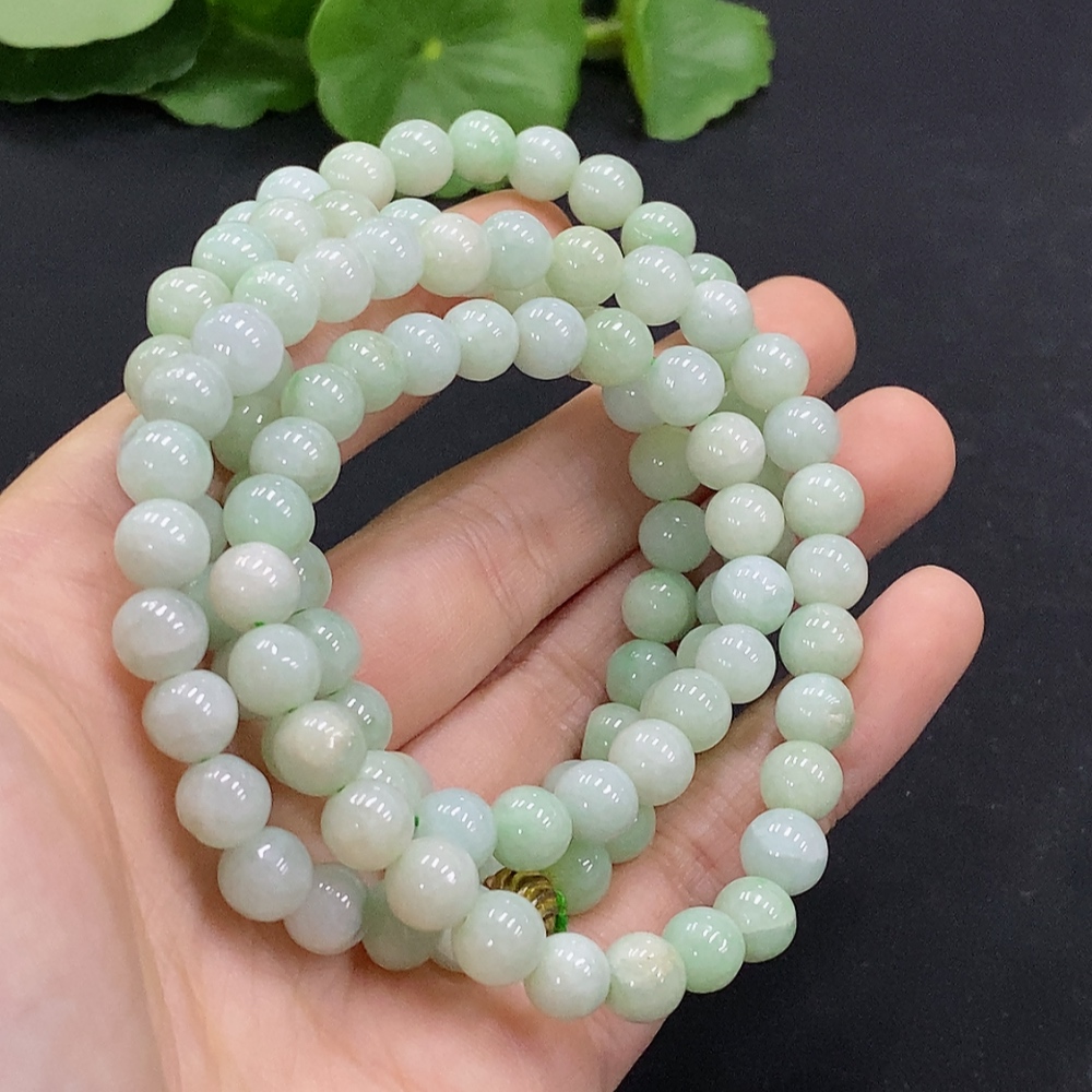 F33832560 Jadeite Bead Necklace Non-Gold Total Weight Approx. 63.34g Size About 7.3mm