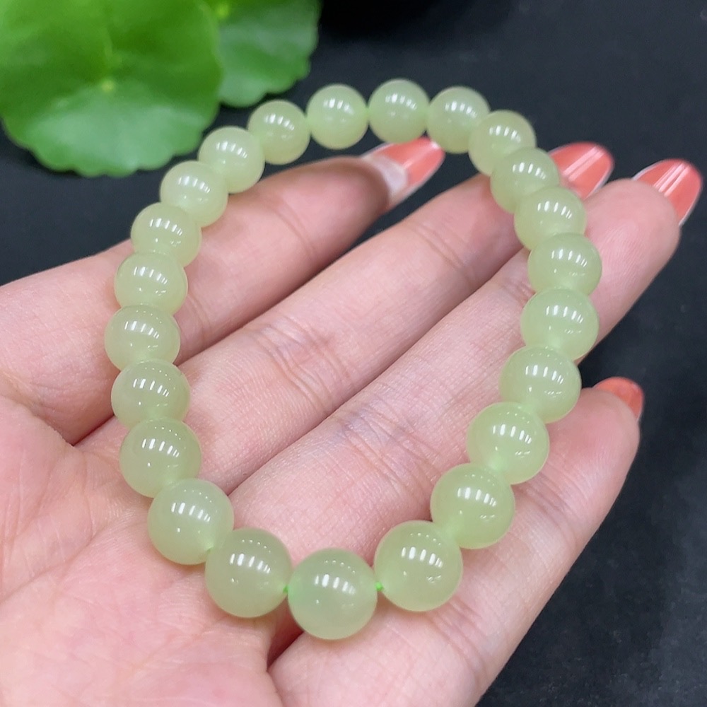 H35084498 Hetian Jade Bracelet, approx. 8mm, total weight approx. 18.4g