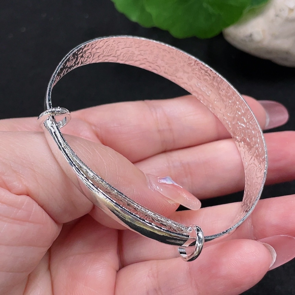 F32810000 Jadeite Inlaid Bracelet Total Weight Approx.15g (Non-Gold Inlaid)