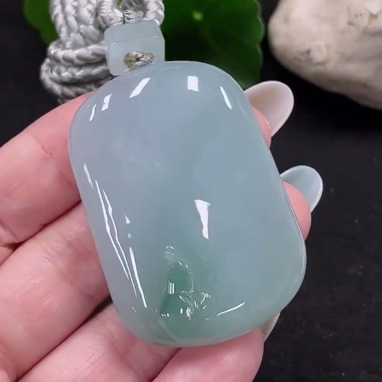 F33898317 Jadeite Enlightenment Pendant Total Weight Approx. 46.7g (Including Rope Weight)
