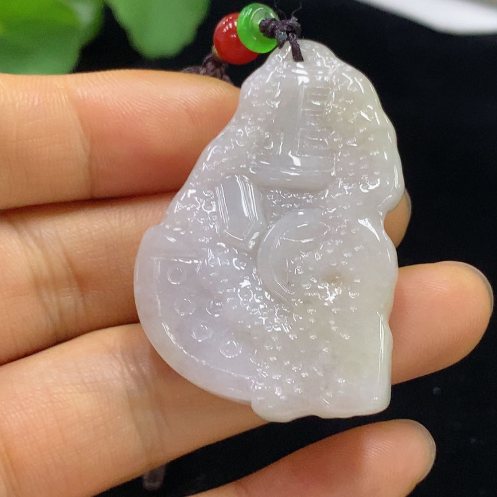 F34044956 Jadeite Eight-Destruction Pattern Pendant