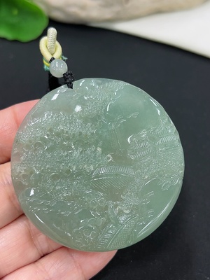 F46585267 翡翠山水挂件 货品总重约42.64g
