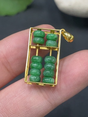 F19130867 Jadeite Inlay 18k Gold Inlaid Total Weight Approx.1.9g