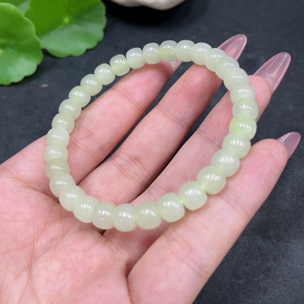H33885863 Hetian Jade Bracelet approx. 6.7mm total weight approx. 16.5g
