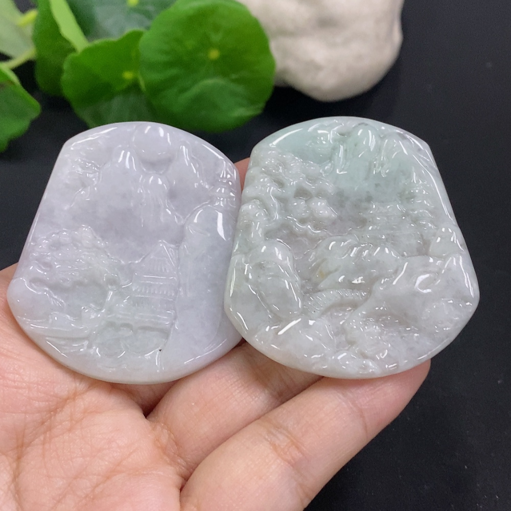 F32800874 Jadeite Landscape Pendant Sell as a Lot