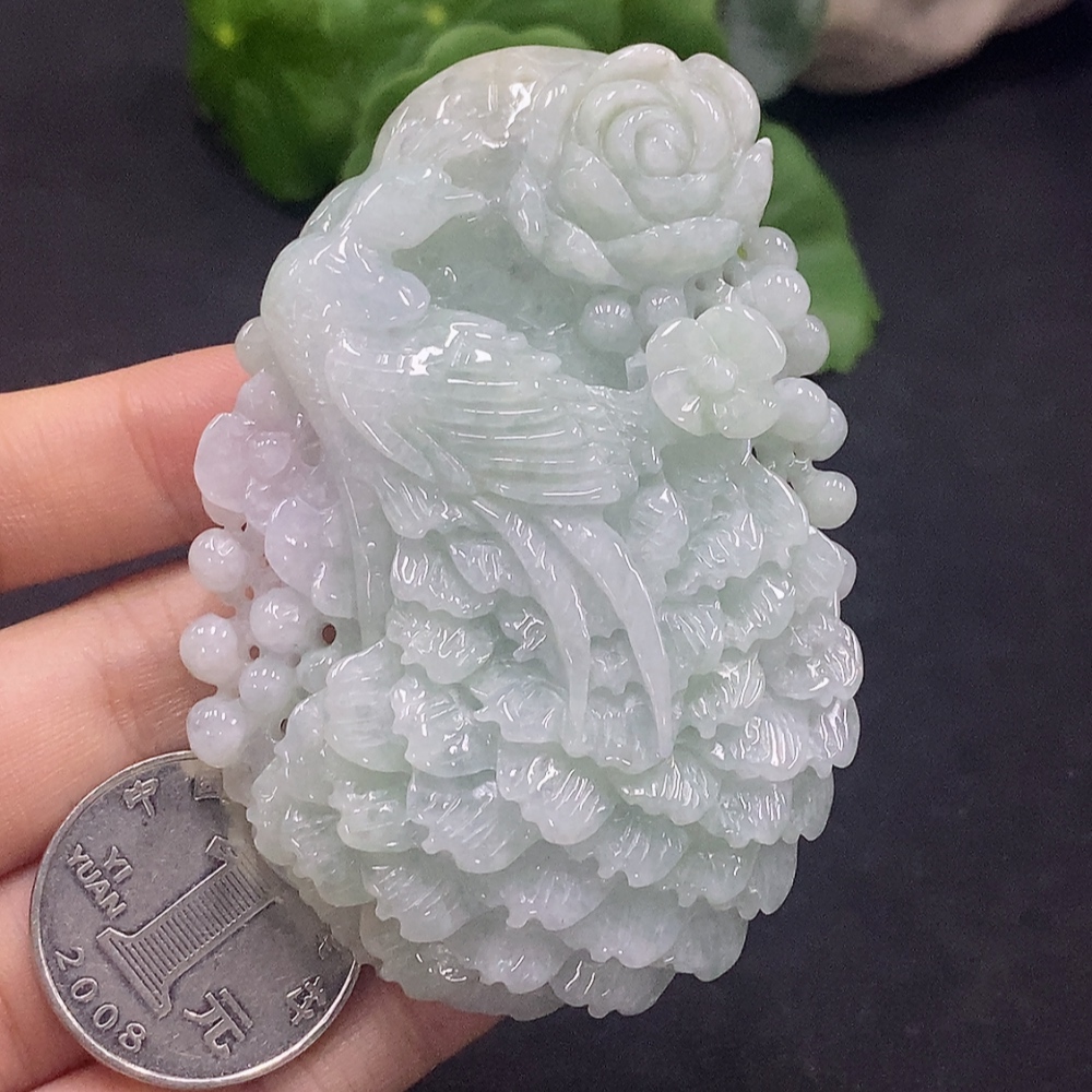 F30514576 Jadeite Phoenix Pendant, Total Weight Approx. 75.46g