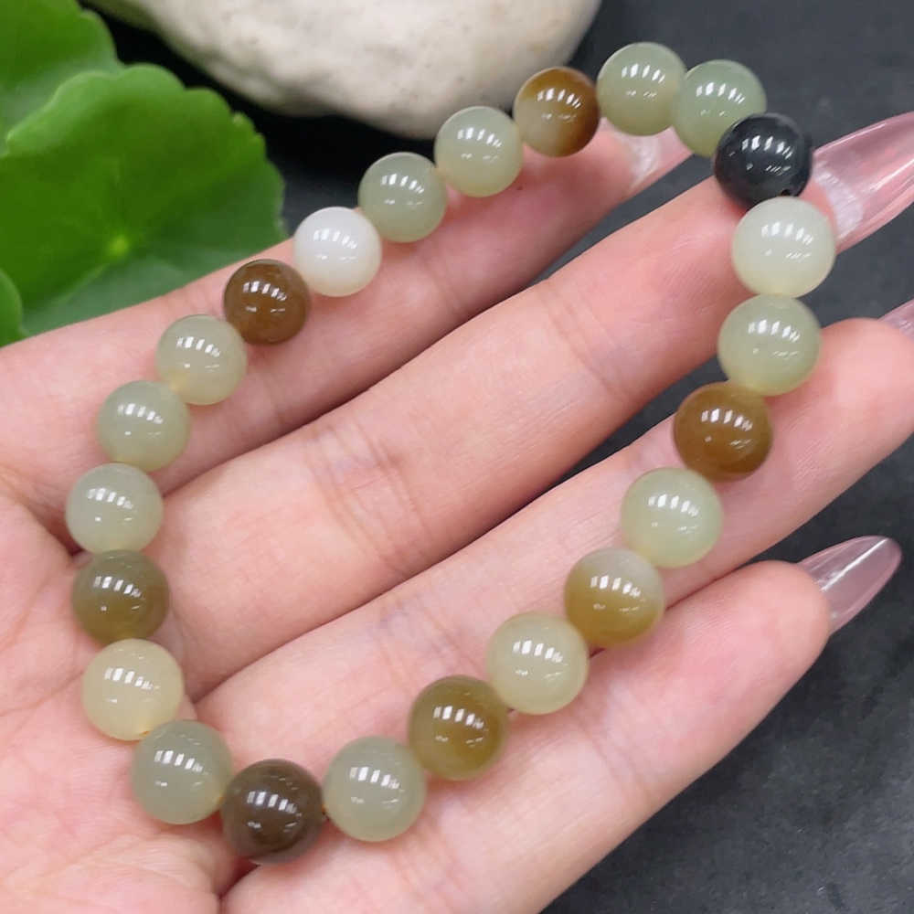 H33924445 Hetian Jade Bracelet Approx. 7.8mm Total Weight Approx. 18.1g