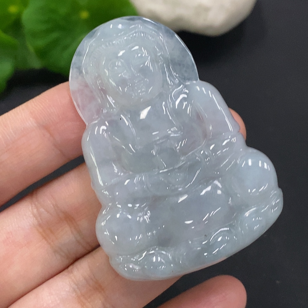 F33856717 Jadeite Guanyin Pendant, Total Weight Approx. 20.4g