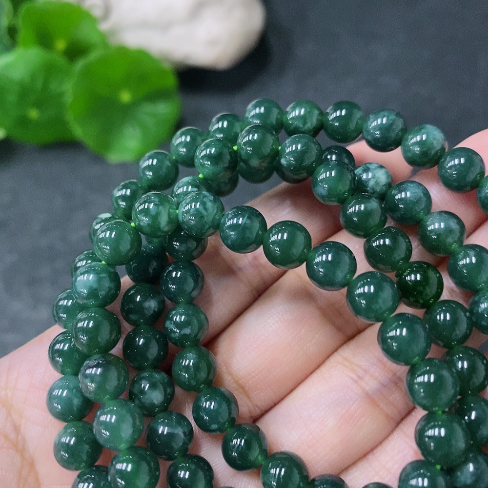 F34998145 Jadeite Bead Necklace Approx. 7mm Total Weight Approx. 59.25g Non-Gold