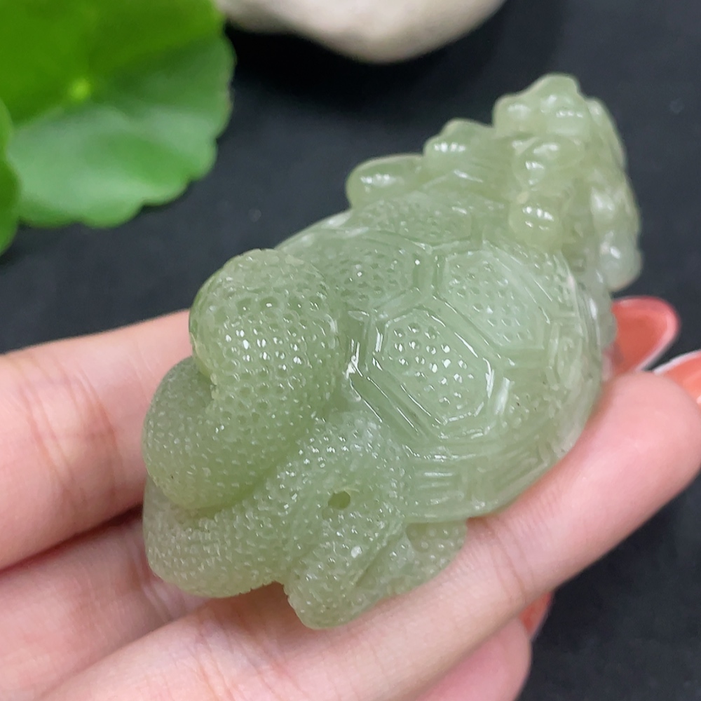 H34053209 Hetian Jade Pendant  Dragon Turtle  Total Weight Approx. 80.3g
