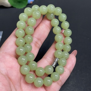 H34054126 Hetian Jade Bead Necklace, Approx. 9.7 mm, Total Weight Approx. 62.3g