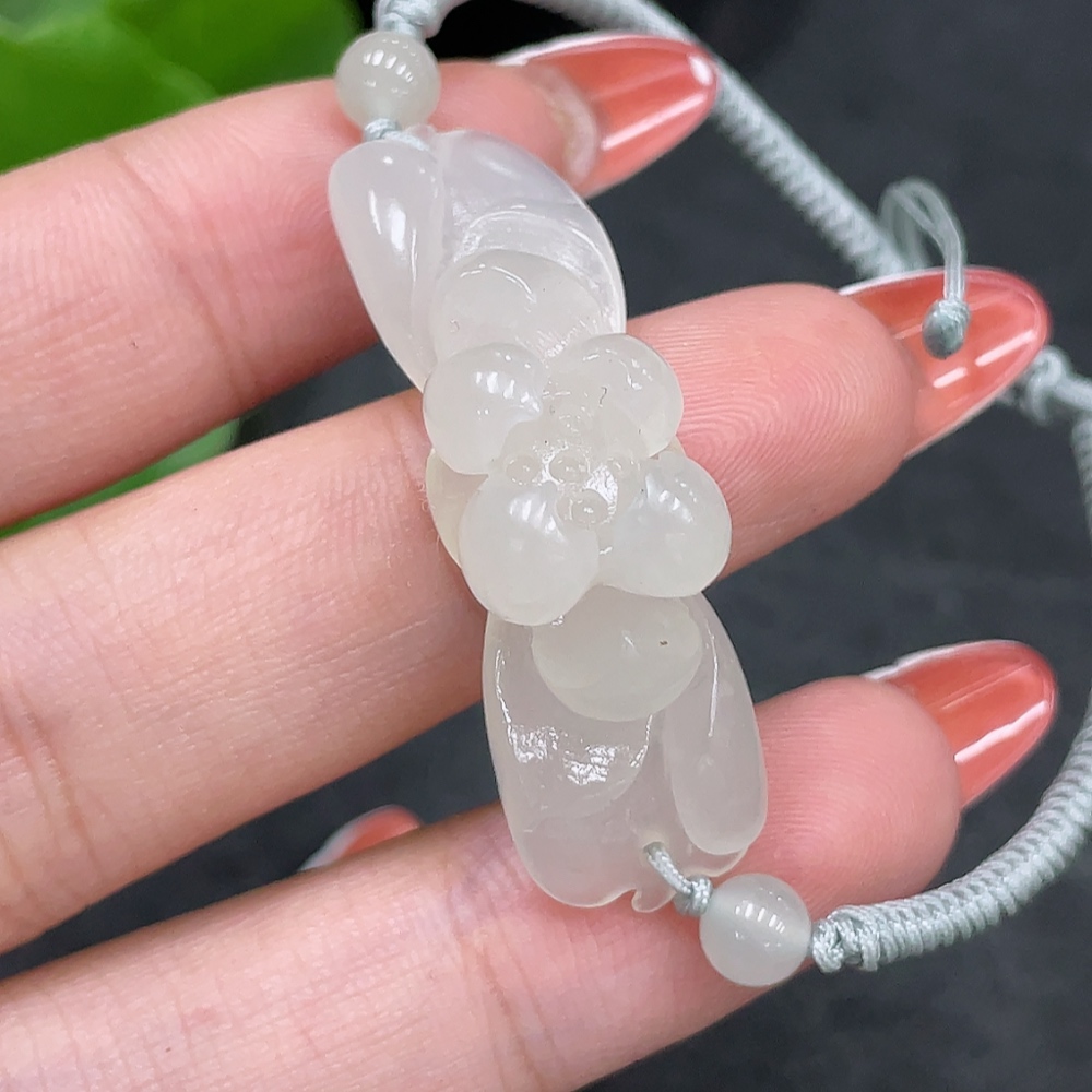 H34961067 Hetian Jade Lotus Hand Plate