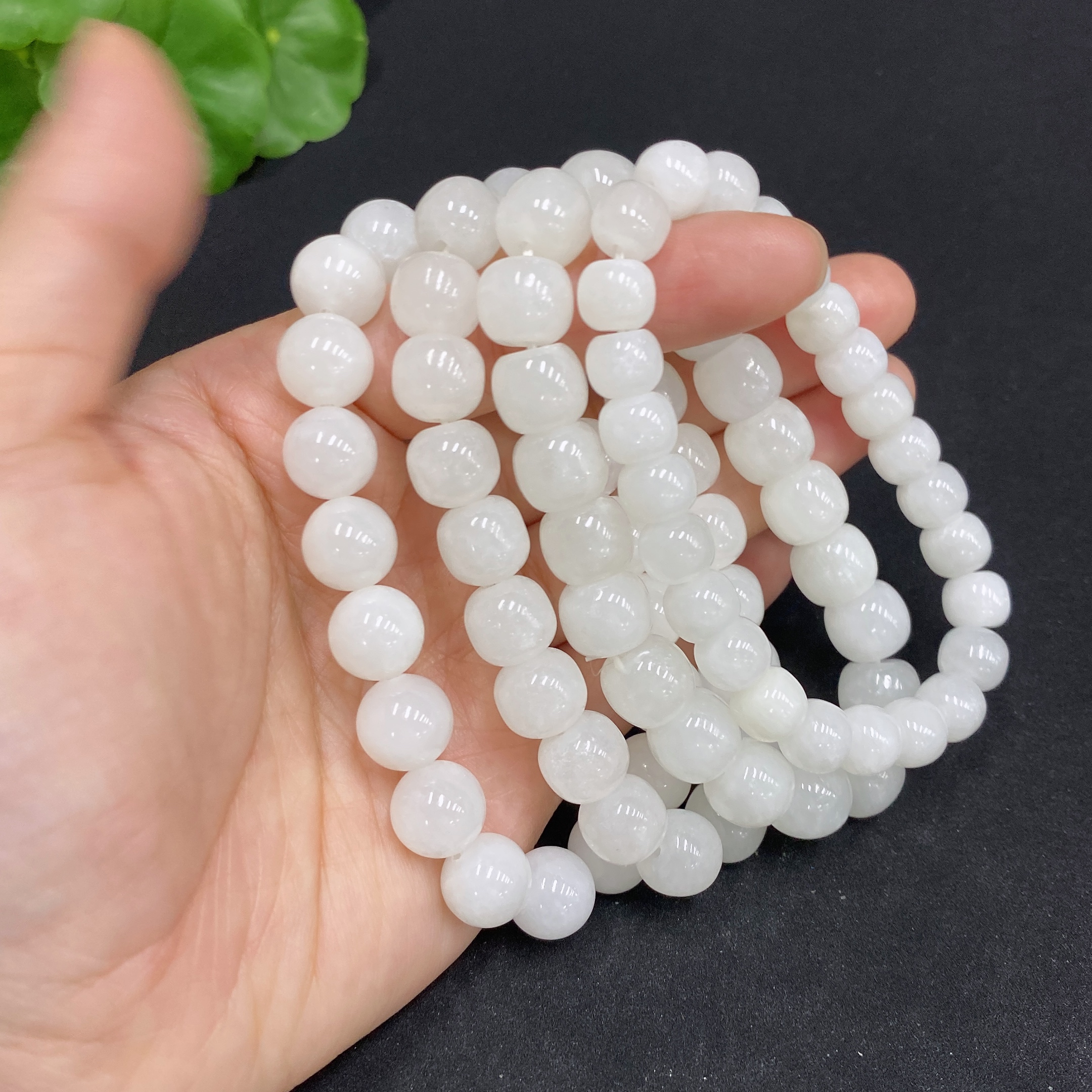 H34014415 Hetian Jade Bracelet, Max. Bead Size Approx. 9.6mm, Total Weight Approx. 113.3g, Containing Other Mineral Components