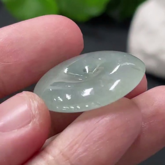 F33837587 Jadeite Peace Button Pendant Total Weight Approx. 6.3g