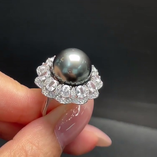 C34041082 Seawater Pearl Ring Adjustable Non-Gold Total Weight Approx. 8.52g Size About 13.2mm