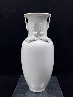 W34993811 Ceramic, Mint Condition, Modern White Glazed Coiled Dragon Vase, Size as per Actual Item