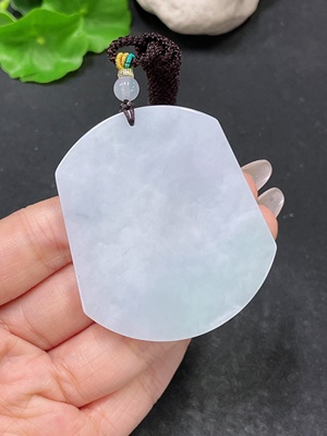 F35138137 Jadeite Plain Pendant with Non-A Beads Including Rope Total Weight Approx.45g
