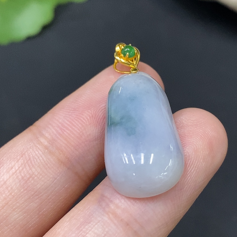 F27069247 Jadeite Pendant Total Weight Approx. 3.5g 18k Clasp