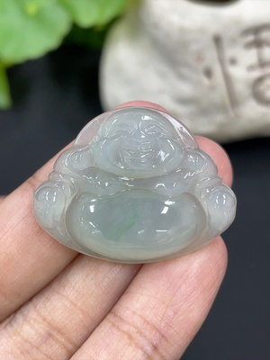 F42953244 翡翠佛公挂件 货品总重约7.2g
