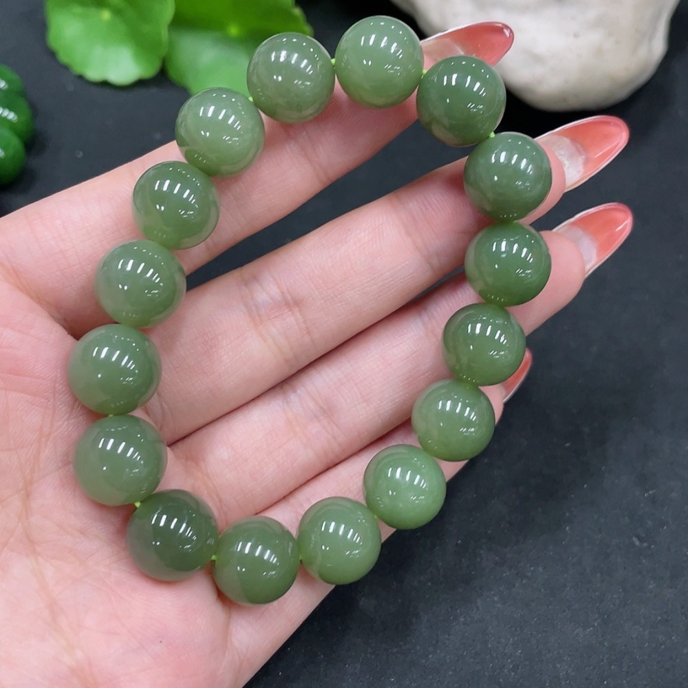 H35084790 Hetian Jade Bracelet, Approx. 11.8mm, Total Weight Approx. 42.9g