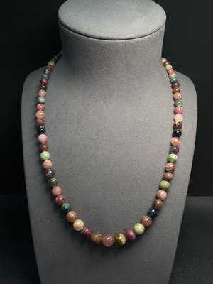 C30536184 Tourmaline Bead Strand Approx. 4.4-10.2mm Total Weight About 51.83g Containing Other Mineral Components Visible Organic Matter