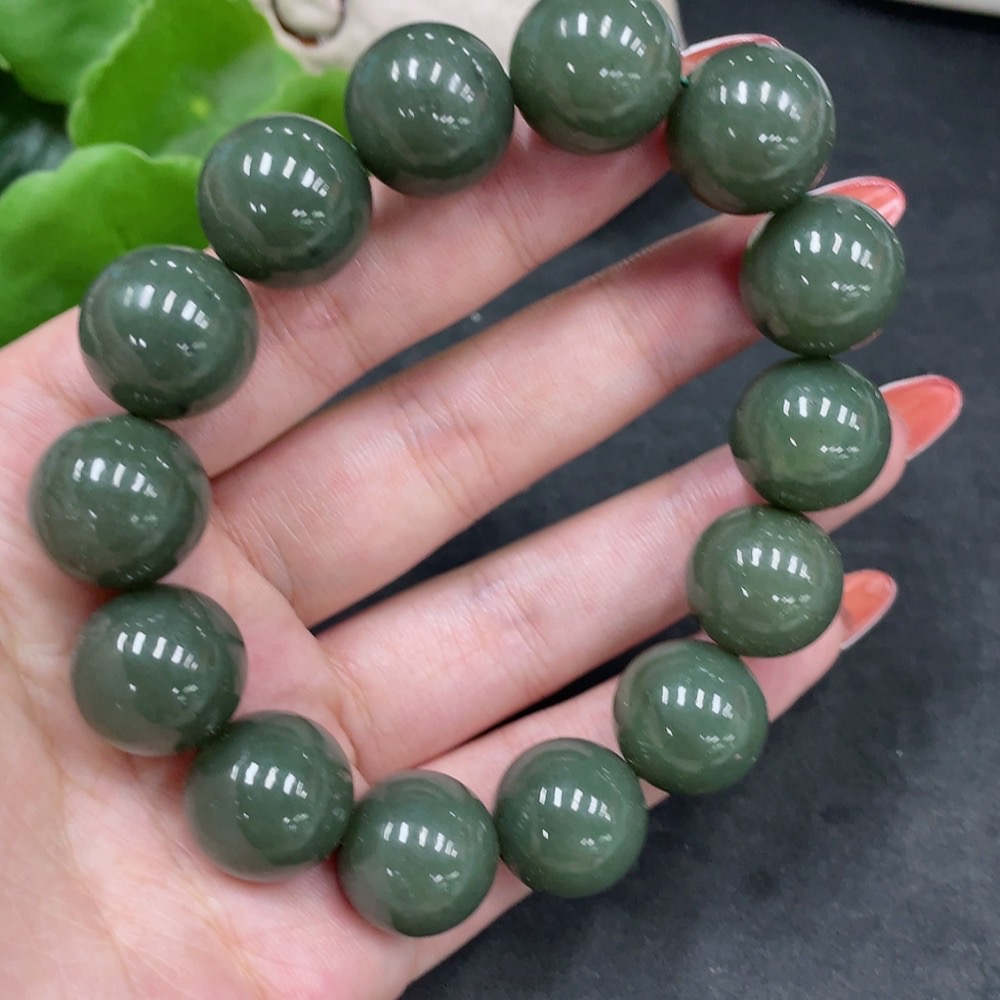H34979716 Hetian Jade Bracelet, Approx. 15.6mm, Total Weight Approx. 87.3g