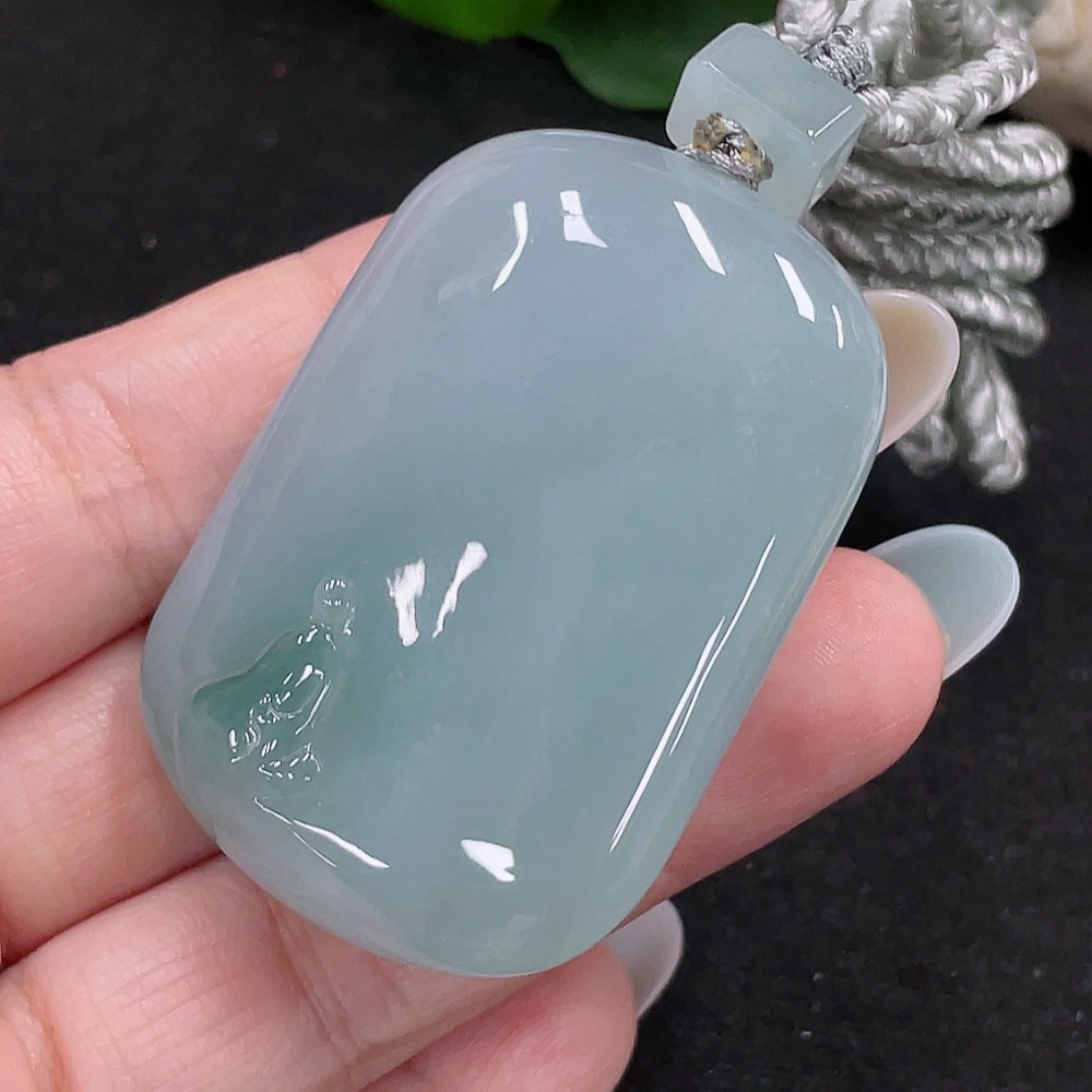 F33898317 Jadeite Enlightenment Pendant Total Weight Approx. 46.7g (Including Rope Weight)