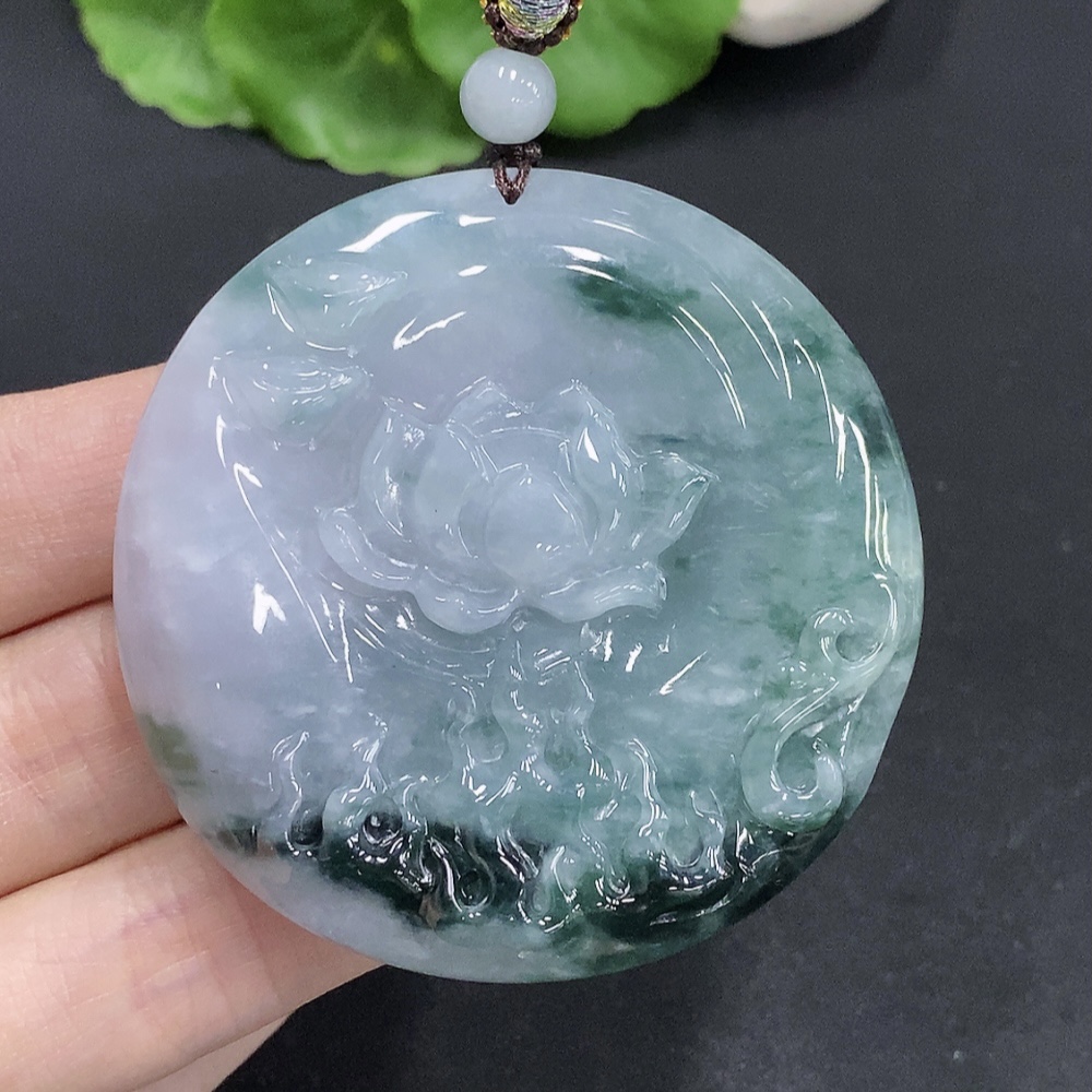 F31688345 Jadeite Kylin Pendant Total Weight Approx. 61.5g (Including Rope Weight)