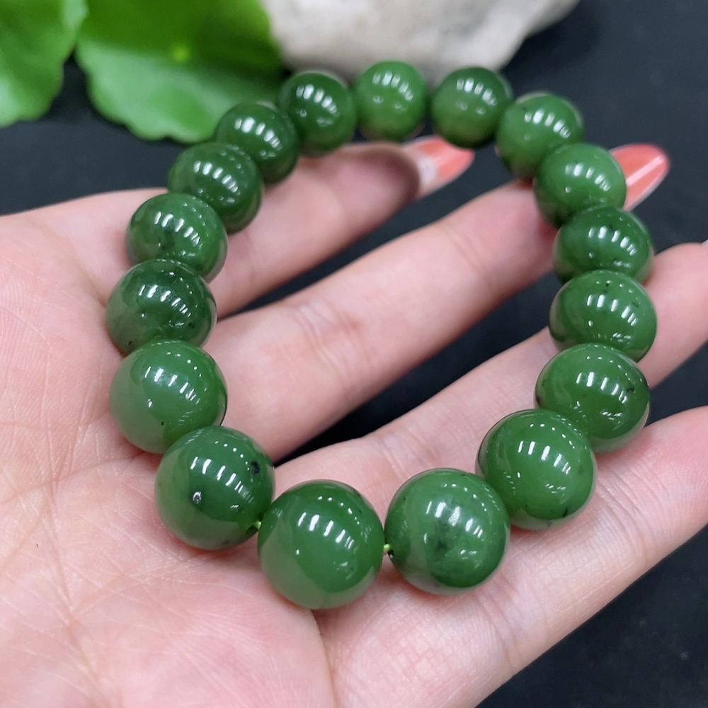 H35084219 Hetian Jade Bracelet, approx. 11.7mm, total weight approx. 44.8g