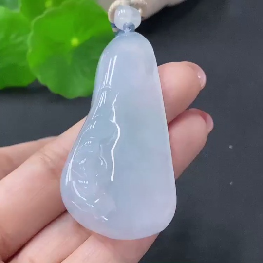 F28199790 Jadeite Lotus Pendant Total Weight Approx. 24.8g (including string weight)