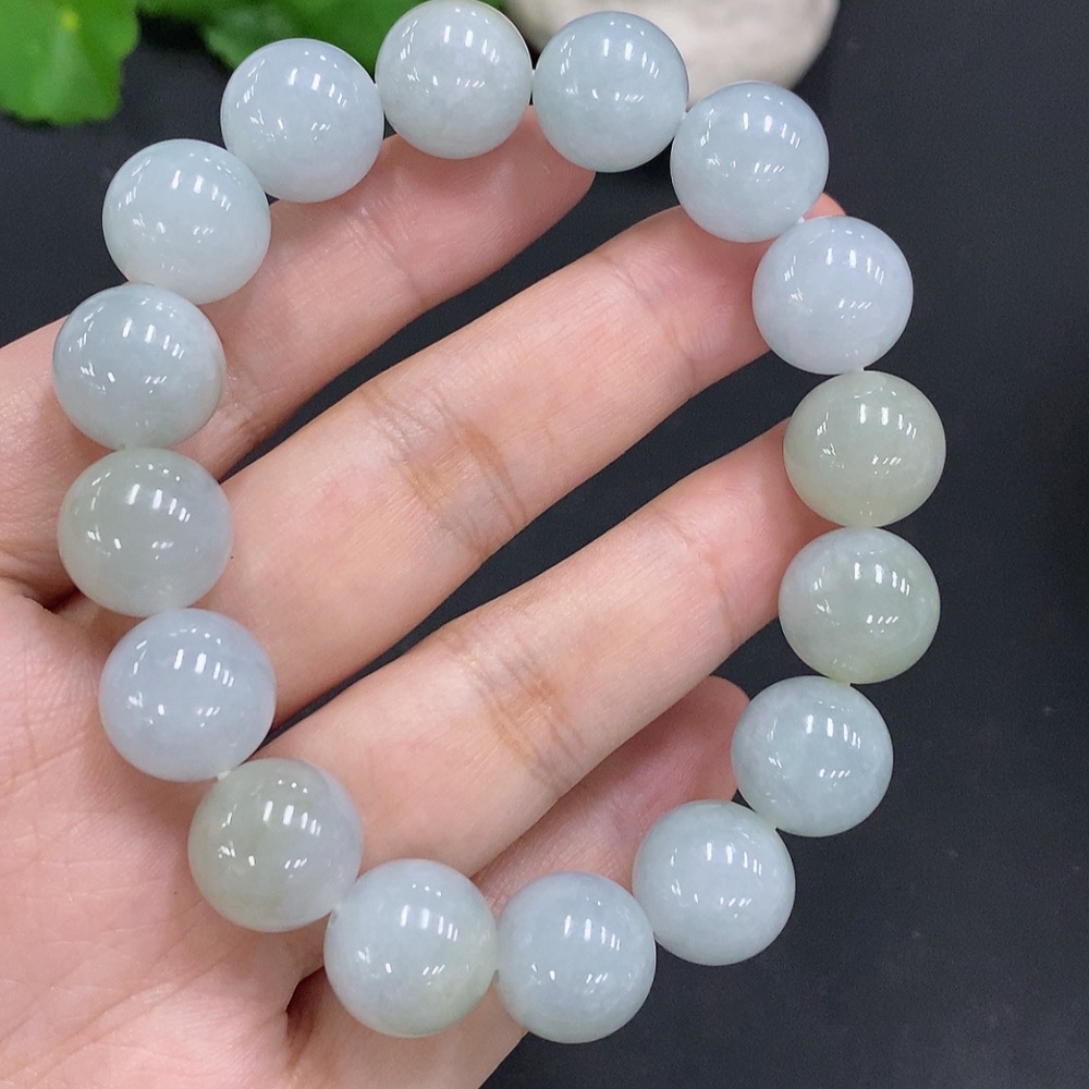 F22453535 Jadeite Bead Necklace Approx. 13.3mm Total Weight 67.863g