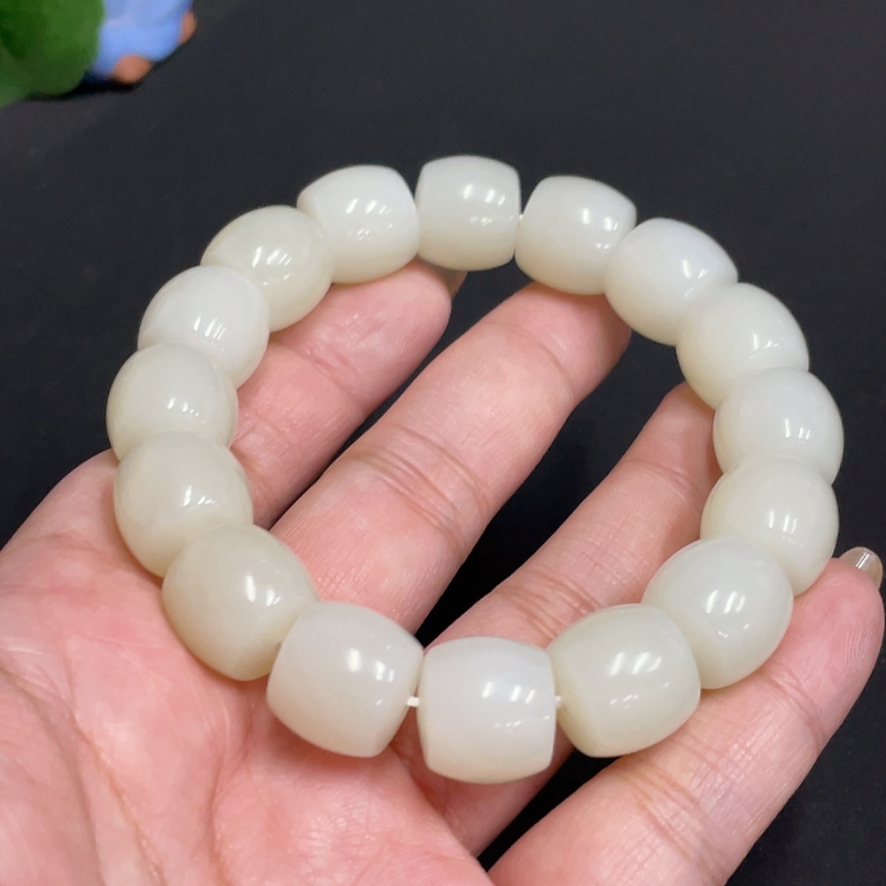 H31659406 Hetian Jade Bracelet Approx. 13.7mm Total Weight About 75g