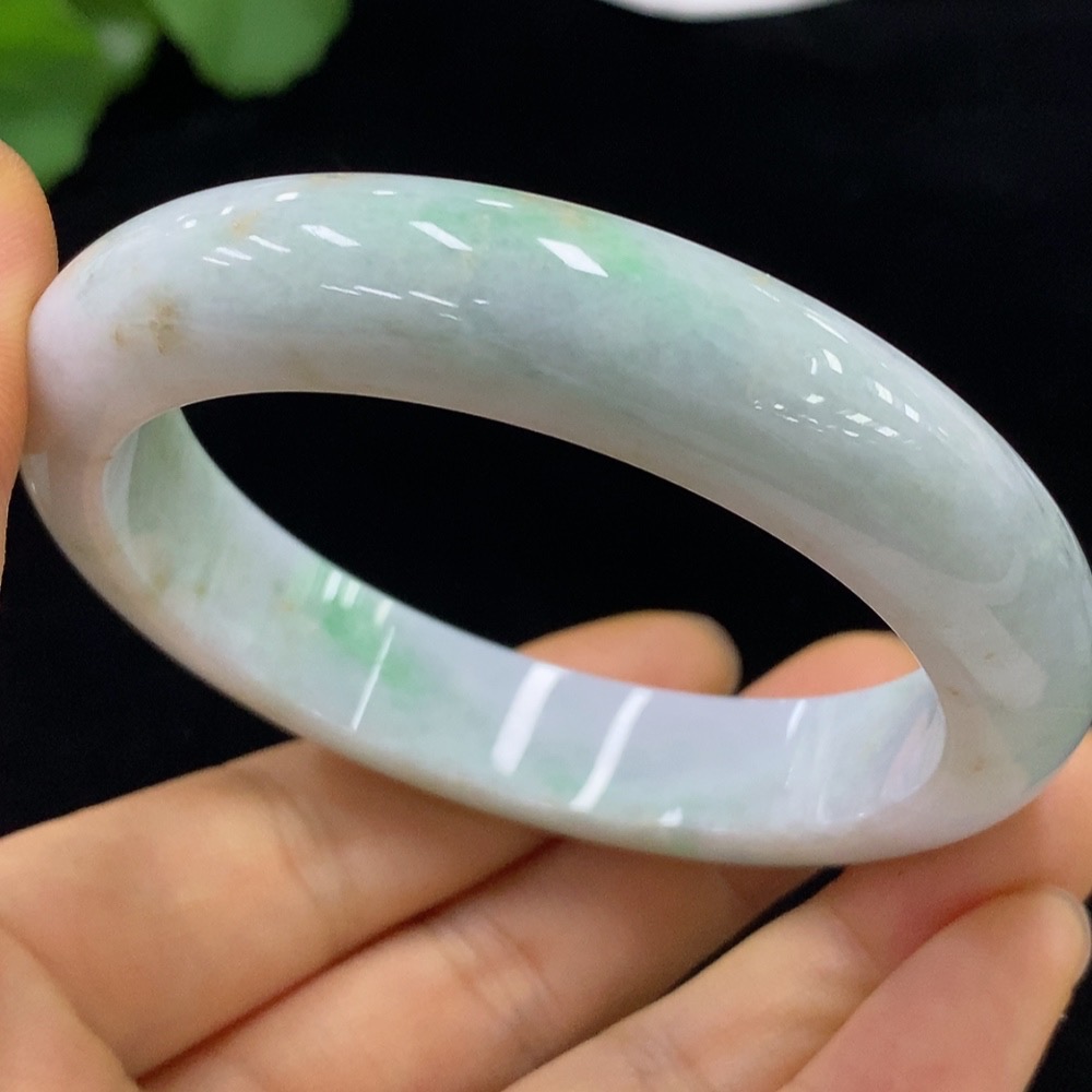 F34024784 Jadeite Round Bangle Size 57.4 Total Weight Approx. 64.44g