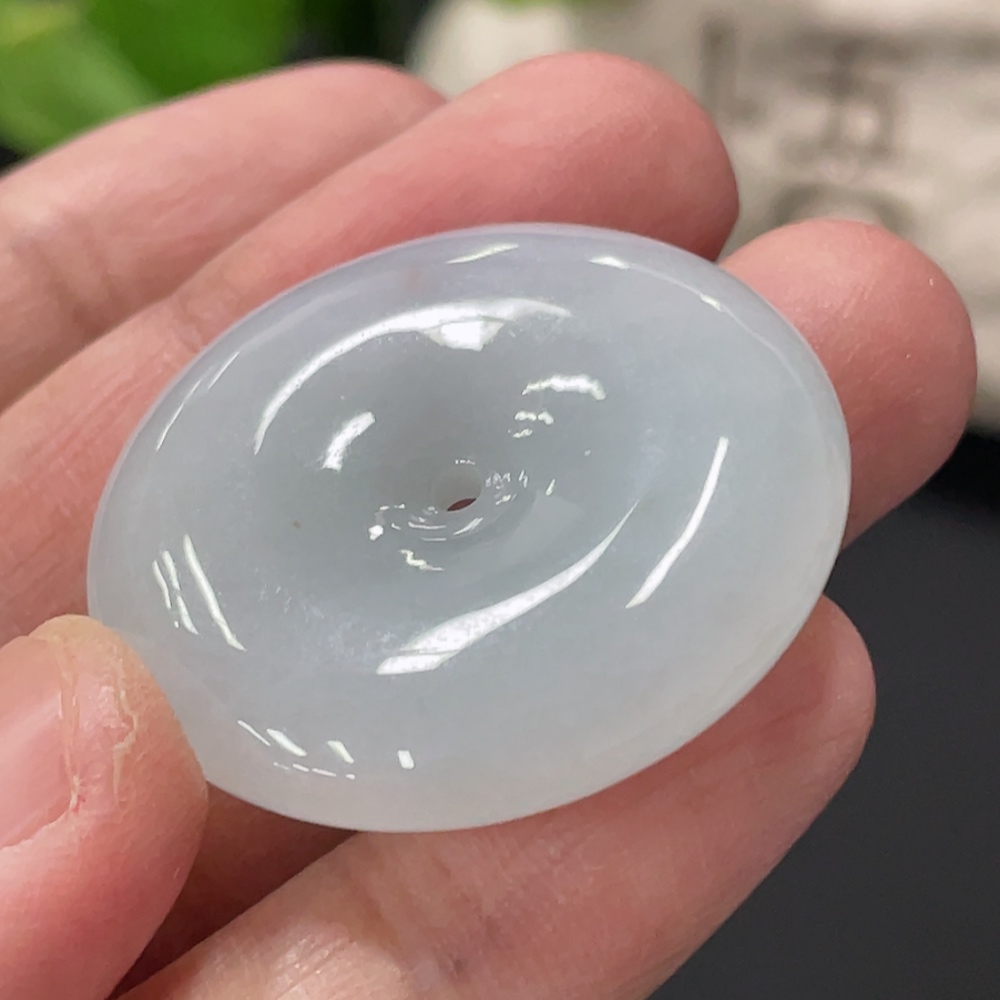 F34076812 Jadeite Safety Button Pendant, Total weight about 14.58g