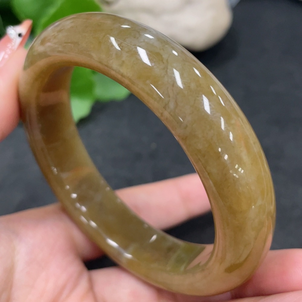 H34979774 Hetian Jade Round Bracelet Size 58.6 Total Weight Approx. 79g