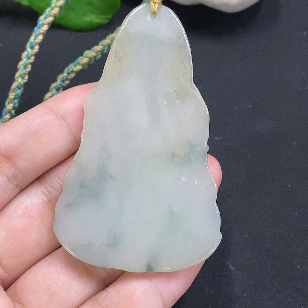 F33825582 Jadeite Tara Pendant Total Weight Including Rope Approximately 28.9g