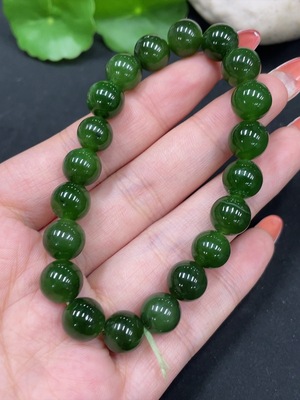 H35085265 Hetian Jade Jasper Bracelet, Approx. 9.3mm, Total Weight Approx. 26.6g