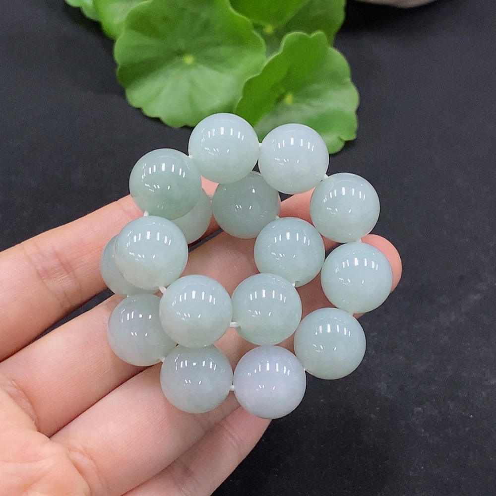 F33867336 Jadeite Bead Bracelet, Approx. 12.8mm, Total Weight Approx. 58.53g